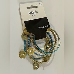 NWT Gold and Turquoise Charm Bracelet Set